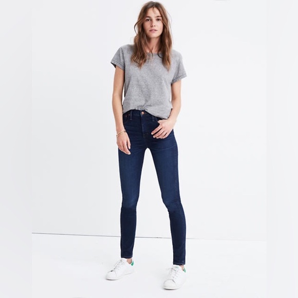 Madewell Denim - Madewell 10" High-Rise Skinny Dark Hayes Wash Jeans 23